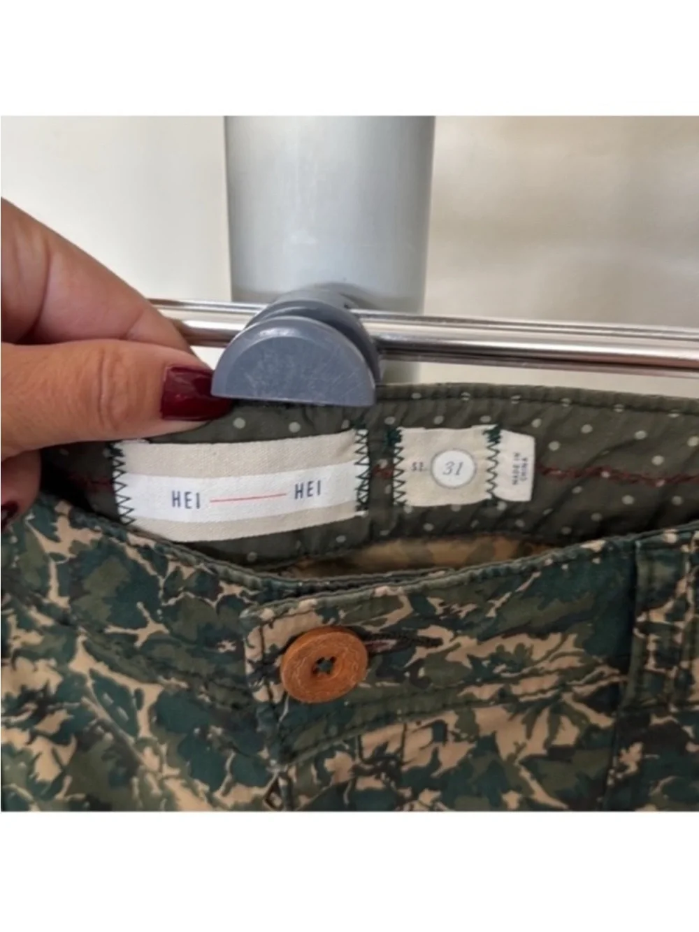 Anthropologie Hei Hei Sylvan Camo Moto Pants Sz 31 Camo Casual Ankle length